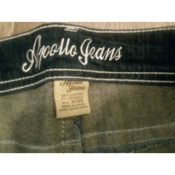 Womens Jeans Apollo Size 21 22 Stretch Dark Wash Embellished Boot Cut Plus - Picture 4 of 4